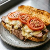 Leberkäs auf Laugenstange, Brotzeit-Bar Stulle & Senf