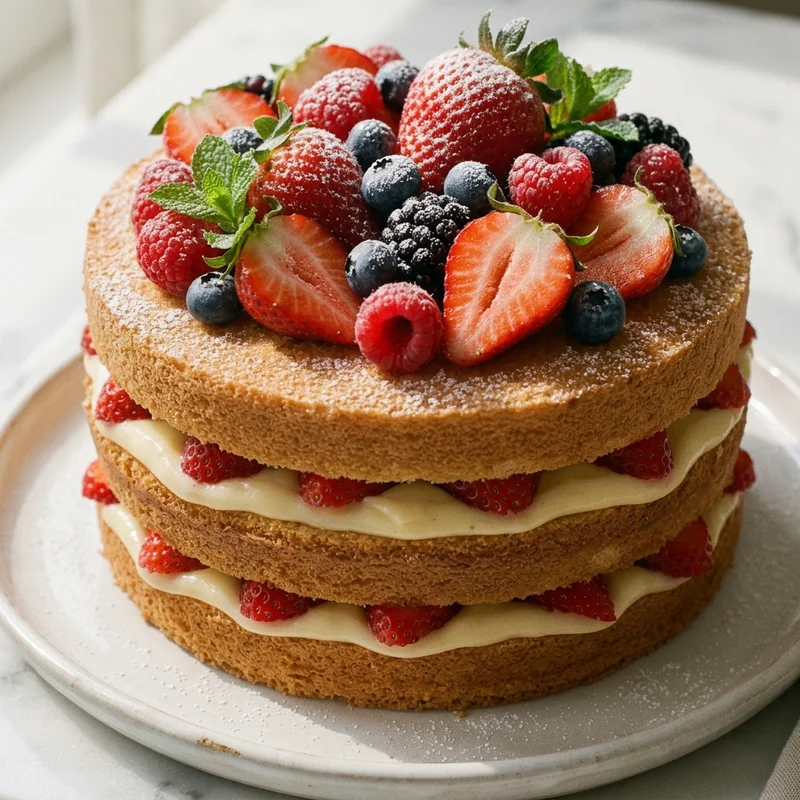 Naked Cake mit Beeren, Tortenatelier Blau