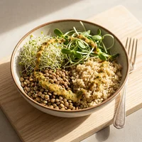 Sprossen-Körner-Bowl, Kichererbse & Co.