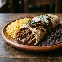Lamb Burrito, Red Mole, Siete Moles