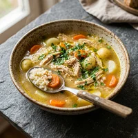 Brodo di pollo con riso, Il Mestolo