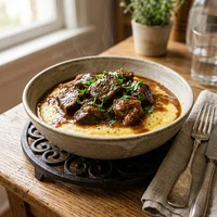 Brasato con polenta di mais antico, Trattoria Borgo Antico