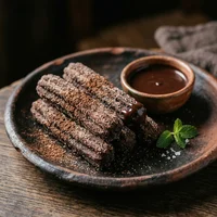 Churros with Ancho Chocolate, La Luna Cocina