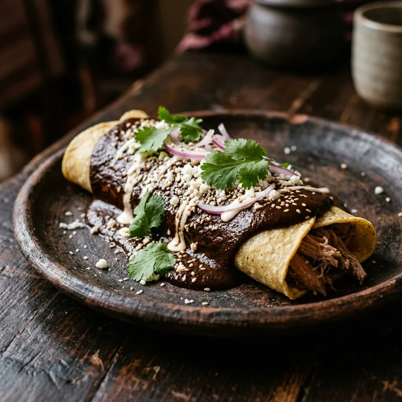 Enchiladas de mole negro, Tierra de Mole