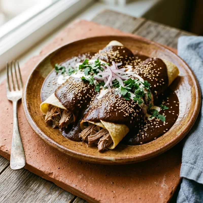 Enchiladas de pato en mole de cacao, Cacao Negro