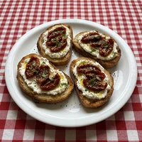 Bruschetta tomates séchées, Teglia & Pala