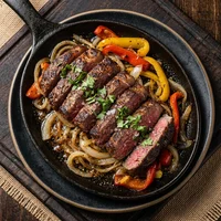 Fajitas de sirloin, Carbón y Tortilla