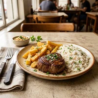 Bratfischfilet mit Pommes, Fischbude Möwe