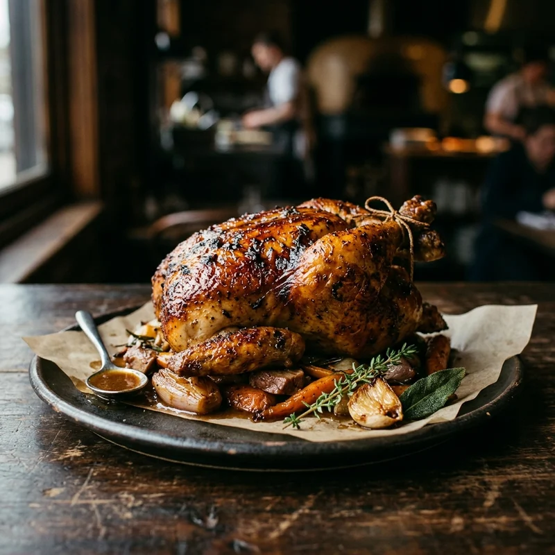 Frango de raça na lenha, Brasa Lenta