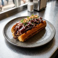 Pulled Pork Dog, Carver & Rye Smokehouse