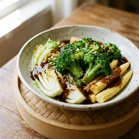 Verduras al vapor con salsa de ostras, Jardín de Cantón
