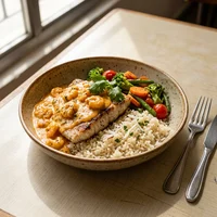 Cabillaud à la crème, riz, Les Petits Plats de Nicole