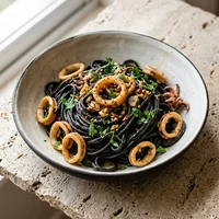 Tagliatelles noires aux calamars, Sicilia Bedda