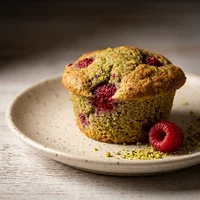 Muffin Himbeere-Pistazie, Milchschaum