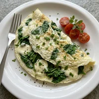Omelette de claras con espinaca, Porción Justa
