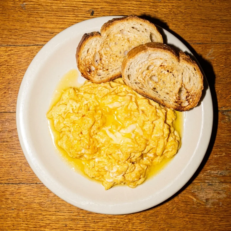 Two Eggs Scrambled on Toast, Mabel's Kitchen Counter