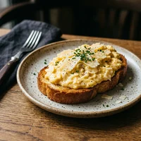 Soft Scramble on Levain, Second Shift Coffee