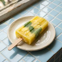 Paleta de piña con hierbabuena, Paletería Sol de Mayo