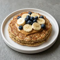 Banana Oat Pancakes, Maple & Rye