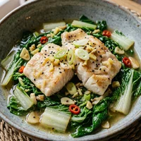 स्टीम्ड फ़िश इन सोया जिंजर, कैंटोनीज़ आँगन