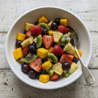 Obstsalat mit Chia, Beerenkraft
