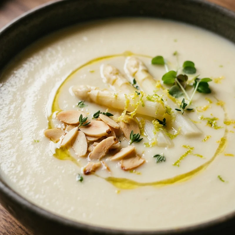 Velouté d'asperges vertes, Le Potager de Saison