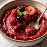 Mixed Berry Sorbet, Golden Yolk Frozen Custard