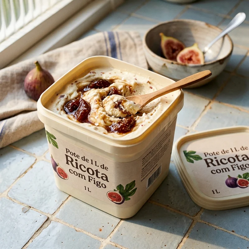 Meio litro de requeijão com figo, Gelataria Figo Maduro
