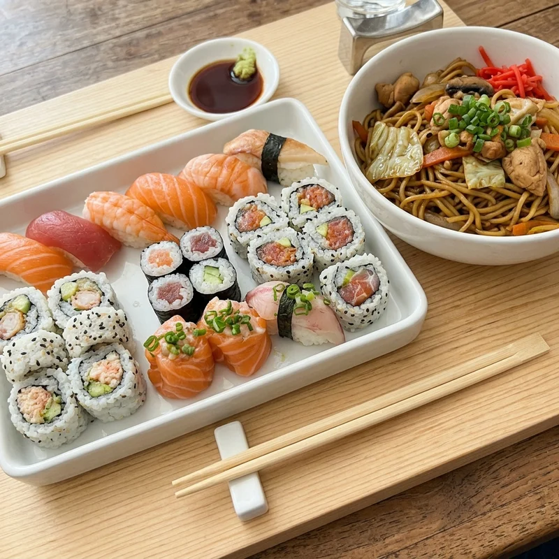 Combinado Wok 24 piezas con yakisoba, Hanami Sushi & Wok